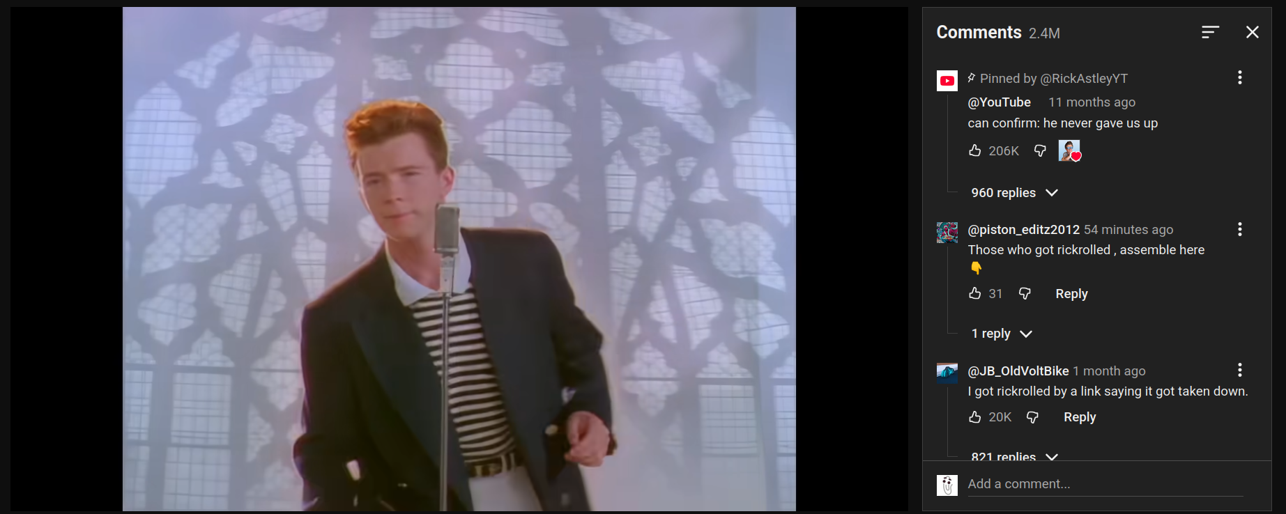 Built-in comments layout